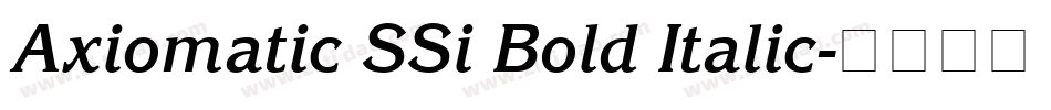 Axiomatic SSi Bold Italic字体转换
